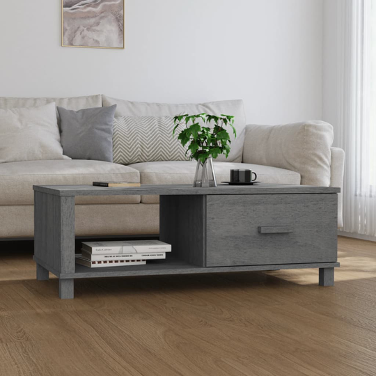 vidaXL Sohvapöytä tummanharmaa 100x55x35 cm täysi mänty