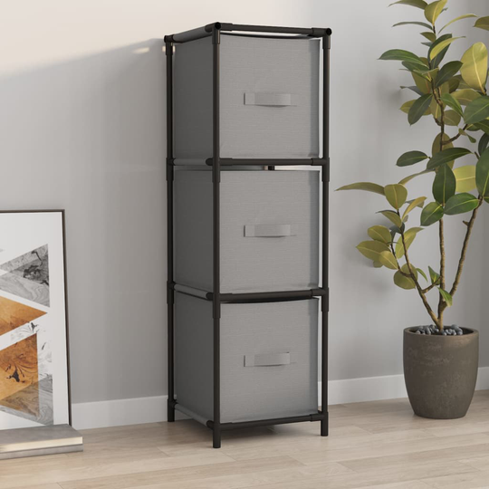 vidaXL Varastokaappi 3 kangaskorilla harmaa 34x34x101 cm teräs