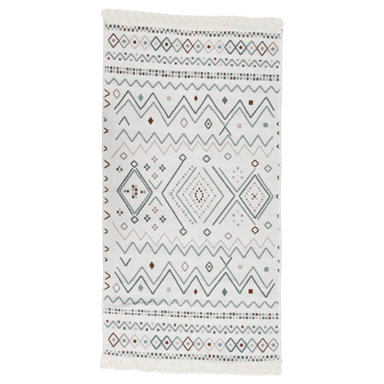 vidaXL Matto beige ja sininen 80x300 cm puuvilla
