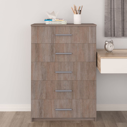 vidaXL Lipasto harmaa Sonoma 71x35x108 cm lastulevy