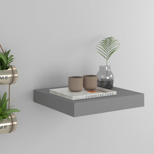 vidaXL Kelluva seinähylly harmaa 23x23,5x3,8 cm MDF