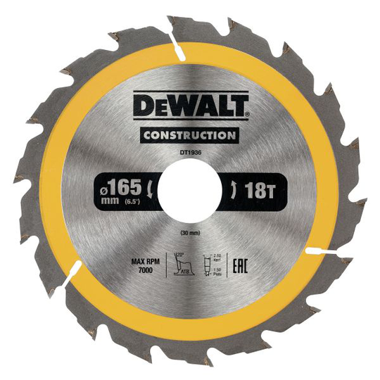 Dewalt DT1936-QZ Pyörösahanterä 165 x 30 mm, 18T