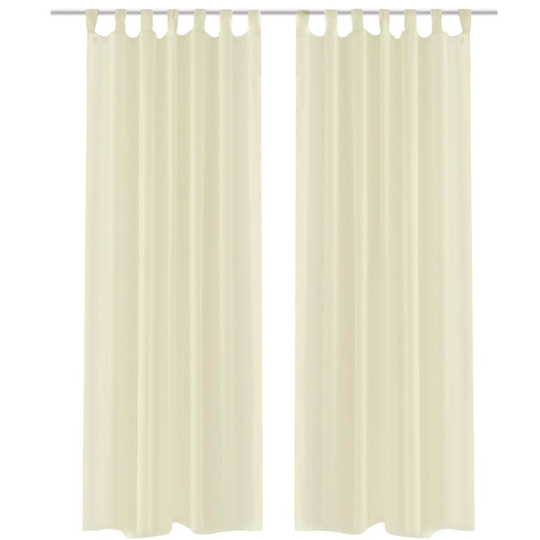 vidaXL Kermanväriset Sheer Verhot 140 x 245 cm 2 kpl
