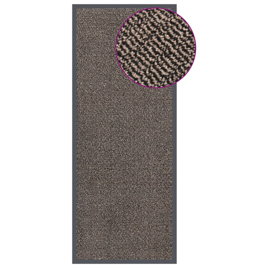 vidaXL Ovimatto nukallinen 60x150 cm tummanruskea